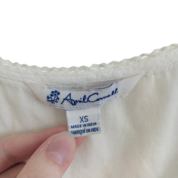 April Cornell Bronte Nighty Nightgown Like New Size XS Cotton Pajamas White - Picture 12 of 13